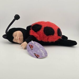 Vintage 1998 Anne Geddes Baby Ladybug Plush Beanie Doll - 10” Collectible NWT